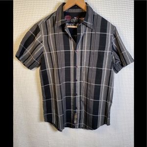 Anchor blue shirt, men,used black cotton polyester M